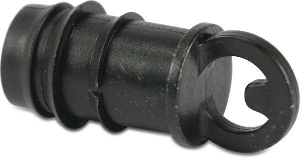 Endstopfen Endstück mit Schlauchtülle für Perlschlauch 16mm schwarz