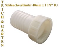 Schlauchanschluß Verbinder 40mm x 1 1/2" IG...