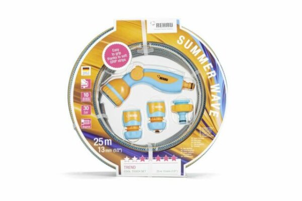 Gartenschlauch Cool Touch 1/2" 25m inkl. Grundausstattung Summer Wave