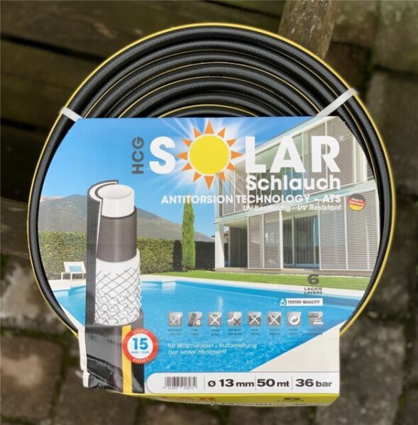 Solarschlauch schwarz 1/2" 50m