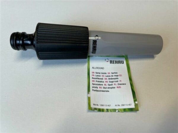 Spritze aus Kunststoff platingrau-schwarz stufenlos verstellbar