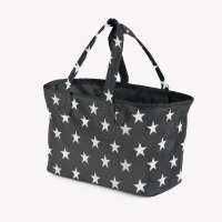 Einkaufstasche Falko light, grau mit weißen Sternen