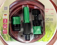 20m Gartenschlauch Set Basic Line 13mm 1/2" mit Armaturen