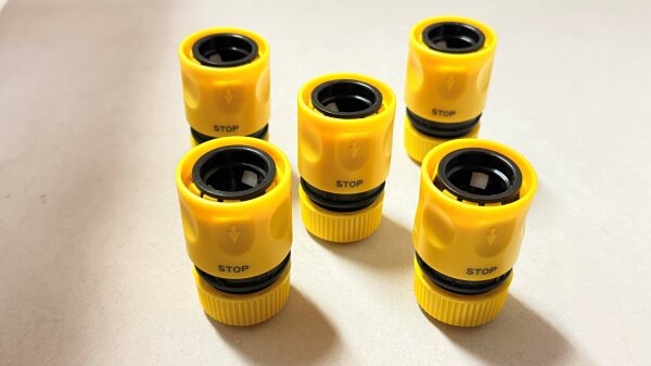5x Wasserstop Aquastop 1/2" aus Kunststoff gelb von Rehau