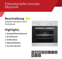 Einbau-Backofen - Granada 5000 64l Volumen