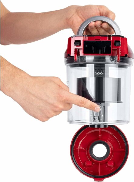 Fakir Bodenstaubsauger beutellos Anthrazit/rot