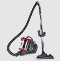 Fakir Bodenstaubsauger beutellos Anthrazit/rot