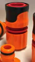 Premium Grundausstattung aus Kunststoff für Gartenschlauch 1/2" orange-schwarz