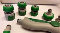 Profi Grundausstattung 8-teilig aus Kunststoff für Gartenschlauch 1/2" grün-grau