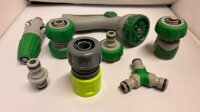 Profi Grundausstattung 8-teilig aus Kunststoff für Gartenschlauch 3/4" grün-grau