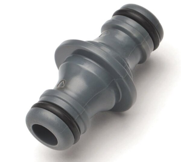 Doppelkupplung grau aus Kunststoff