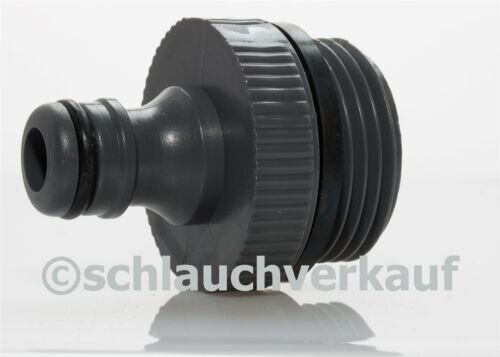 Pumpenanschluss 1" AG und Klicksystem aus Kunststoff grau